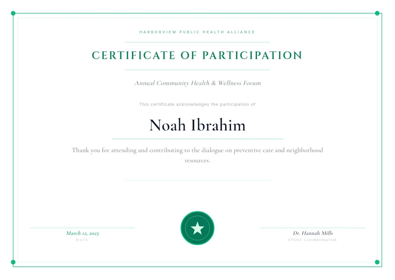 Certificate of Participation