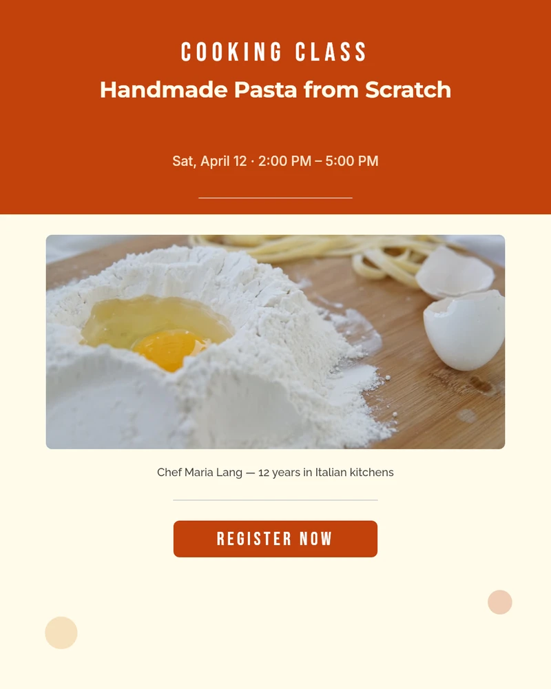 Cooking Class Flyer