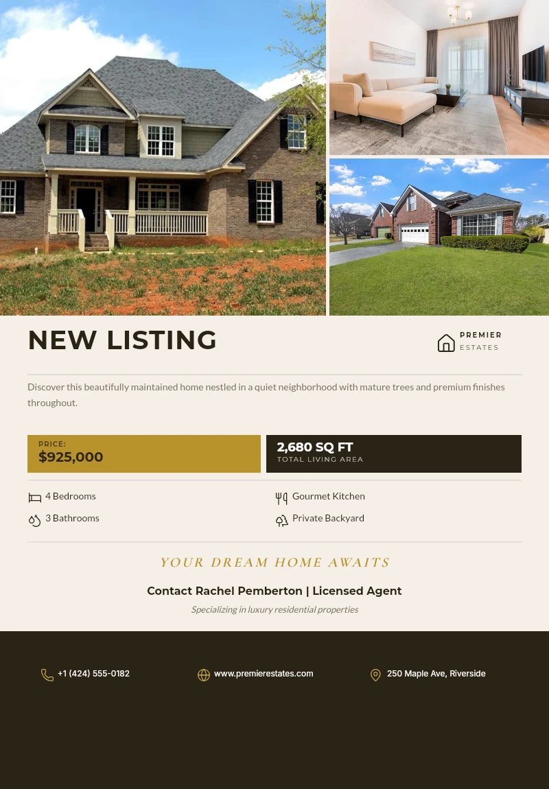 Warm Tan New Listing Flyer