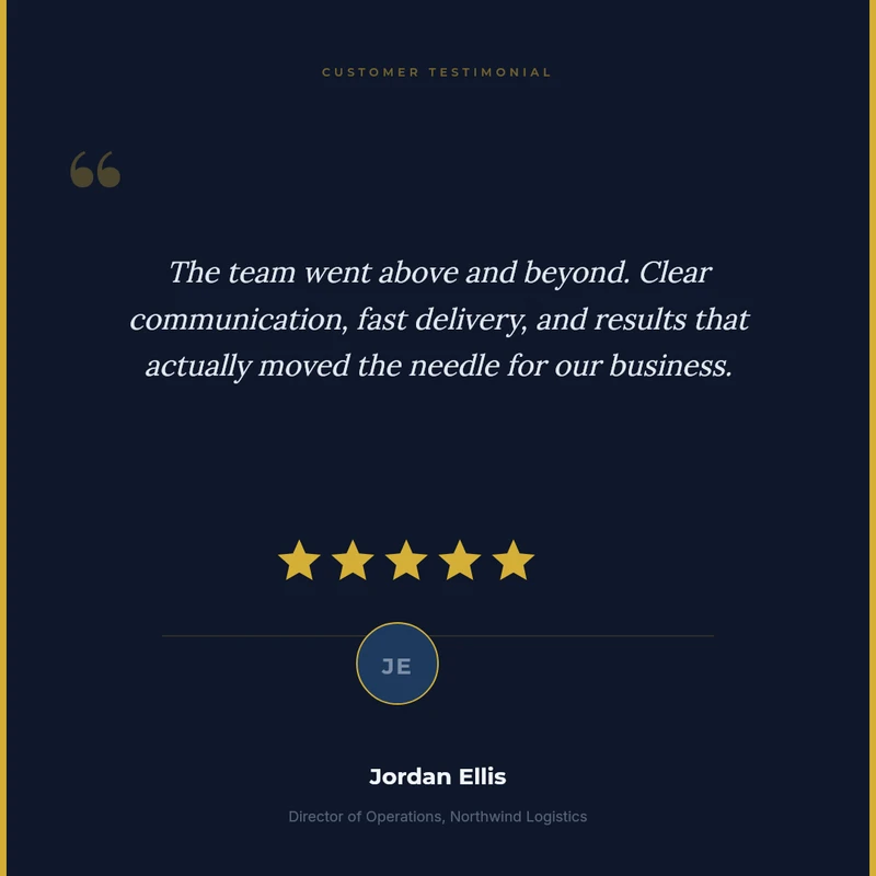 Customer Testimonial