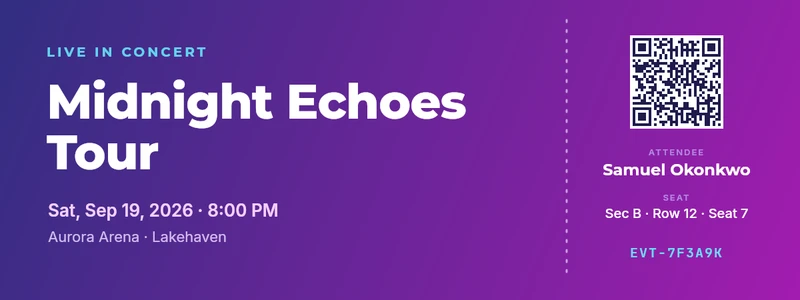Starter Event Ticket (Variables) — tickets template